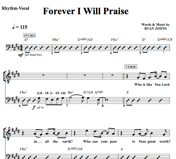 Forever I Will Praise You - Lead Sheet & Piano/Vocal 